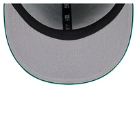 Men's New Era Kelly Green Boston Celtics Sport Night Script Sided 59FIFTY Fitted Hat