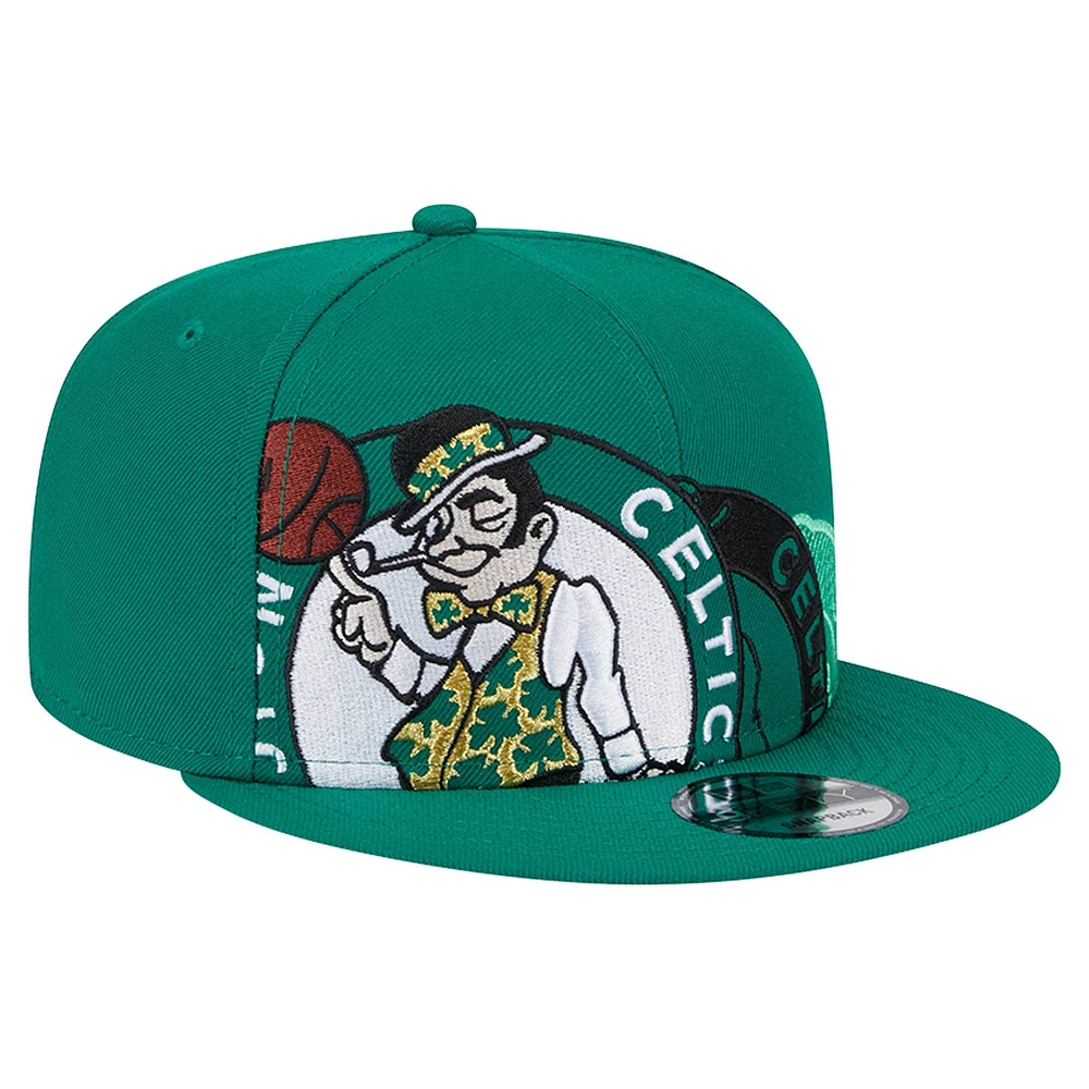 Men's New Era Kelly Green Boston Celtics Sport Night Team Shadow 9FIFTY Snapback Hat