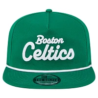 Men's New Era Kelly Green Boston Celtics Team Text Golfer Snapback Hat