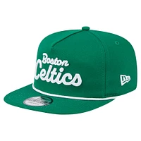 Men's New Era Kelly Green Boston Celtics Team Text Golfer Snapback Hat