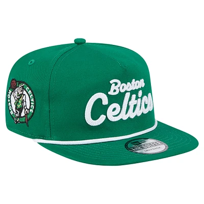 Men's New Era Kelly Green Boston Celtics Team Text Golfer Snapback Hat