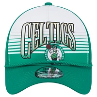 Men's New Era Kelly Green Boston Celtics Throwback Gradient A-Frame 9FORTY Adjustable Hat