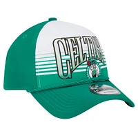 Men's New Era Kelly Green Boston Celtics Throwback Gradient A-Frame 9FORTY Adjustable Hat