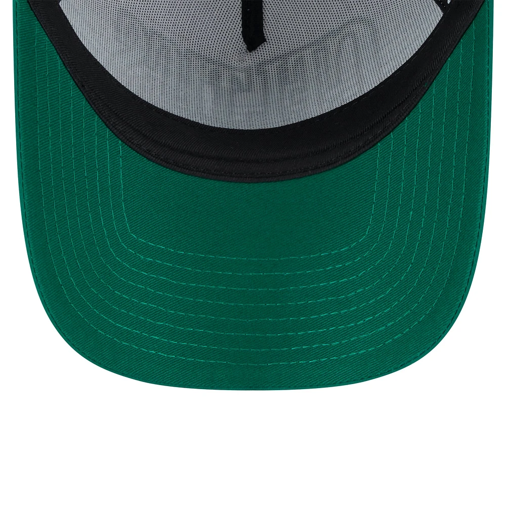 Men's New Era Kelly Green Boston Celtics Throwback Gradient A-Frame 9FORTY Adjustable Hat