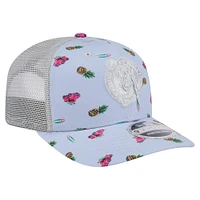 Men's New Era Light Blue/Gray Boston Celtics Adventure Aloha Pattern 9SEVENTY Stretch-Snap Hat