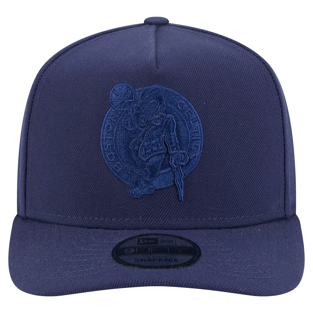 Men's New Era  Navy Boston Celtics Colorpack A-Frame Pinch Front 9FIFTY Snapback Hat