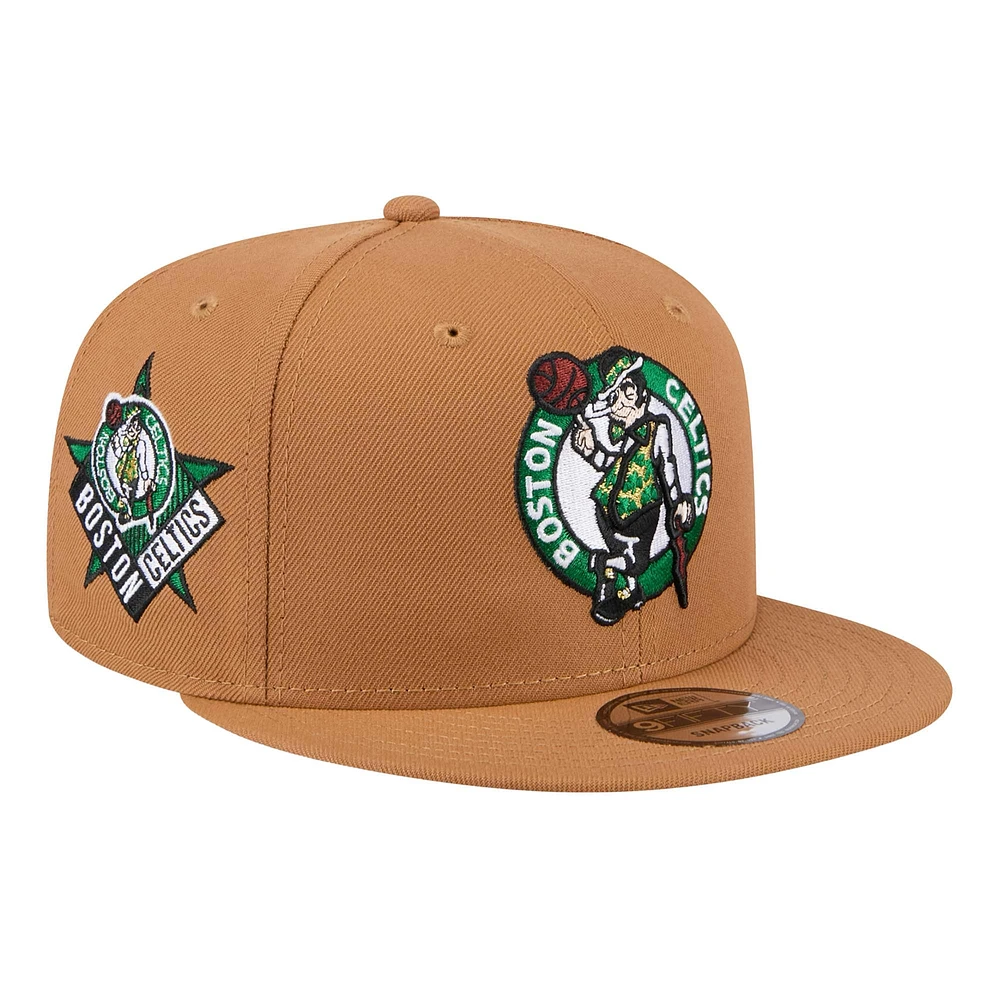 Men's New Era Tan Boston Celtics Color Pack 9FIFTY Snapback Hat