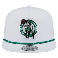 Men's New Era White Boston Celtics Performance Rope Golfer Adjustable Hat