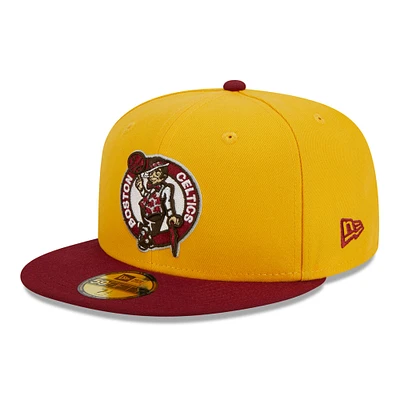 Casquette ajustée 59FIFTY bicolore New Era pour hommes, jaune/rouge