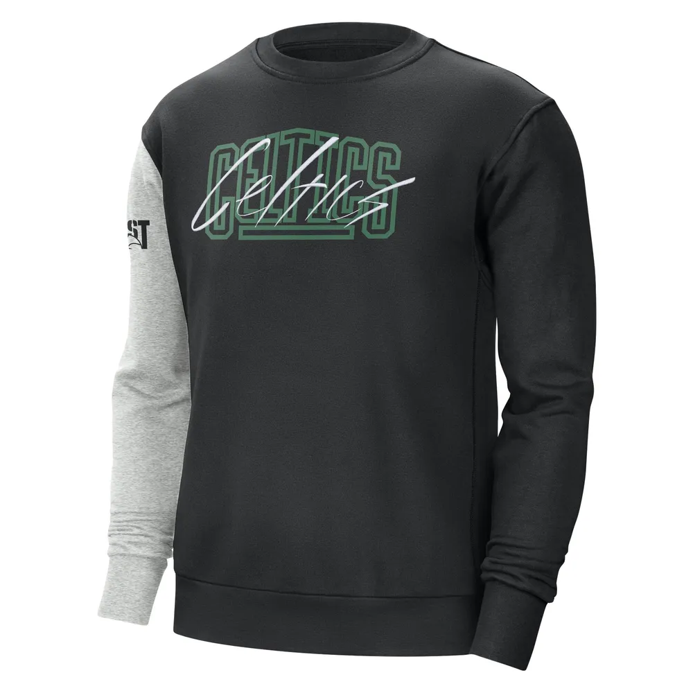 Sweat à capuche Boston Celtics Courtside Versus Force & Flight Nike noir/gris chiné pour homme