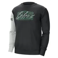 Sweat à capuche Boston Celtics Courtside Versus Force & Flight Nike noir/gris chiné pour homme