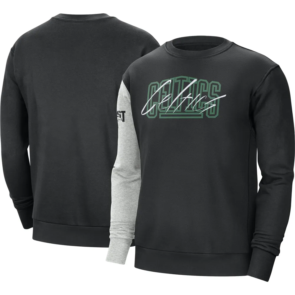 Sweat à capuche Boston Celtics Courtside Versus Force & Flight Nike noir/gris chiné pour homme