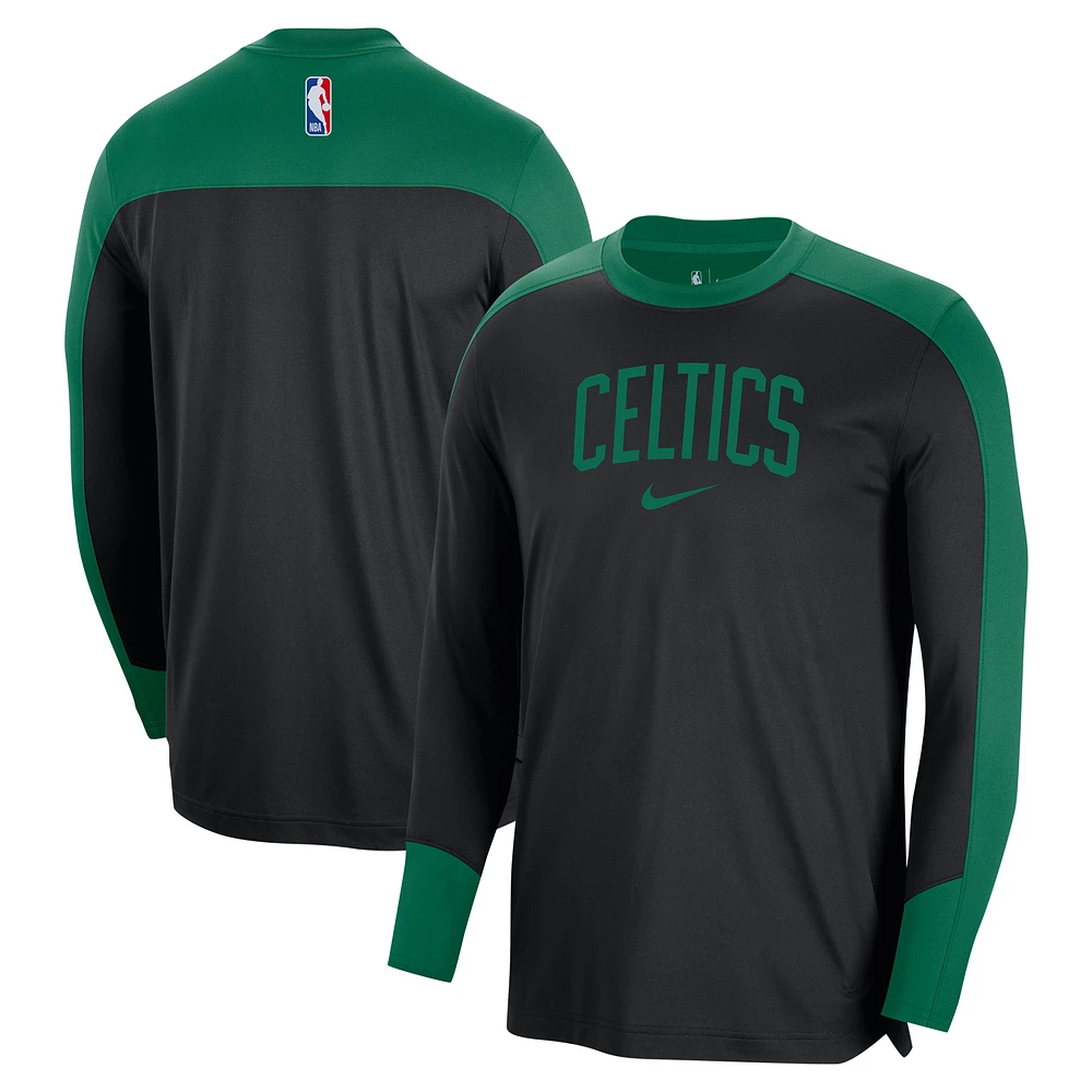 Men's Nike Black Boston Celtics 2024/25 Authentic Pre-Game Legend Long Sleeve Shooting Shirt