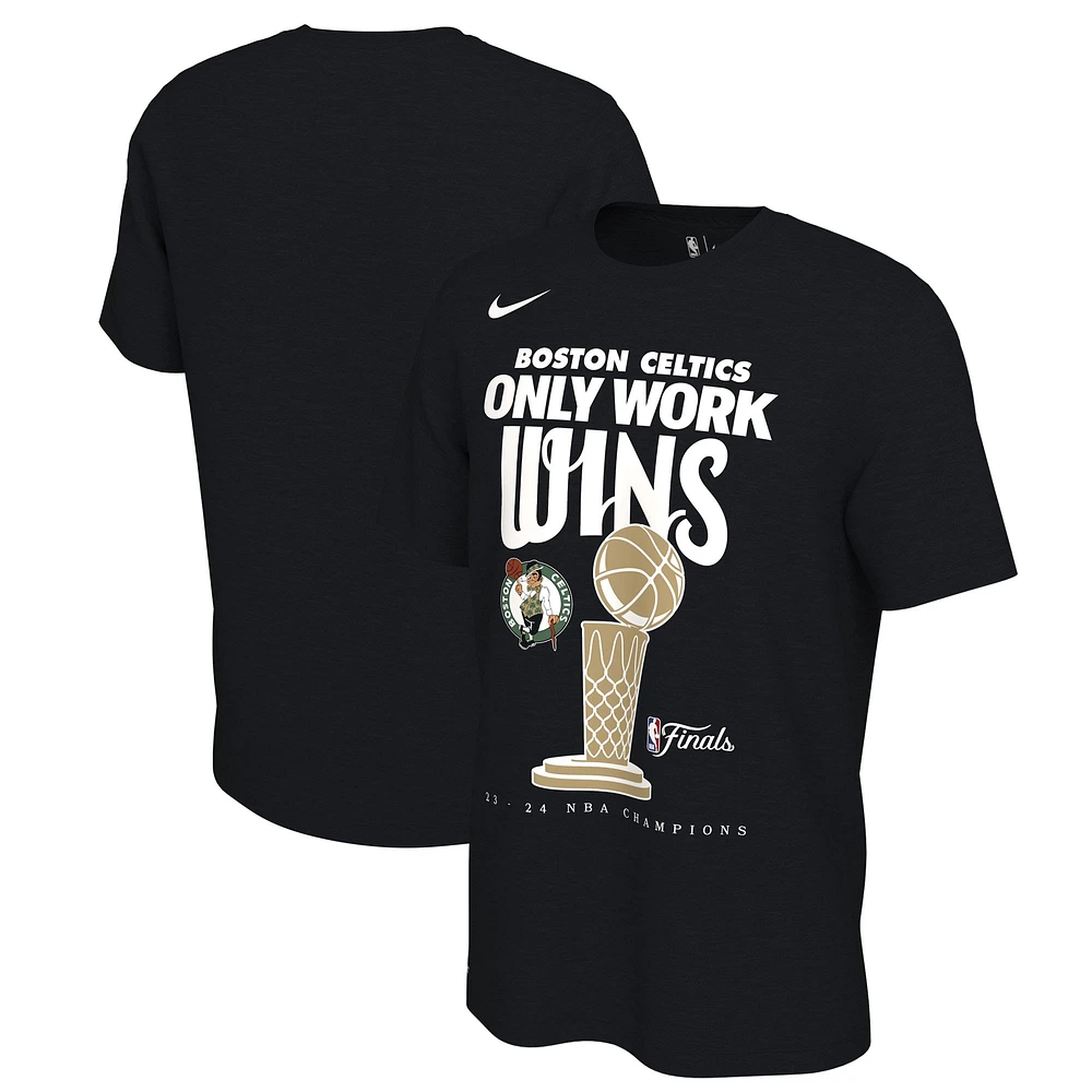 T-shirt Nike noir Boston Celtics 2024 NBA Finals Champions Celebration Trophy pour homme