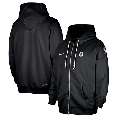 Veste à capuche entièrement zippée Nike Boston Celtics Authentic Standard Issue pour homme, noire