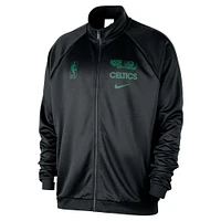 Men's Nike Black Boston Celtics Courtside Pique Club Full-Zip Track Jacket