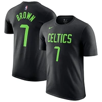 T-shirt Nike pour homme Jaylen Brown Black Boston Celtics 2024/25 City Edition avec nom et numéro