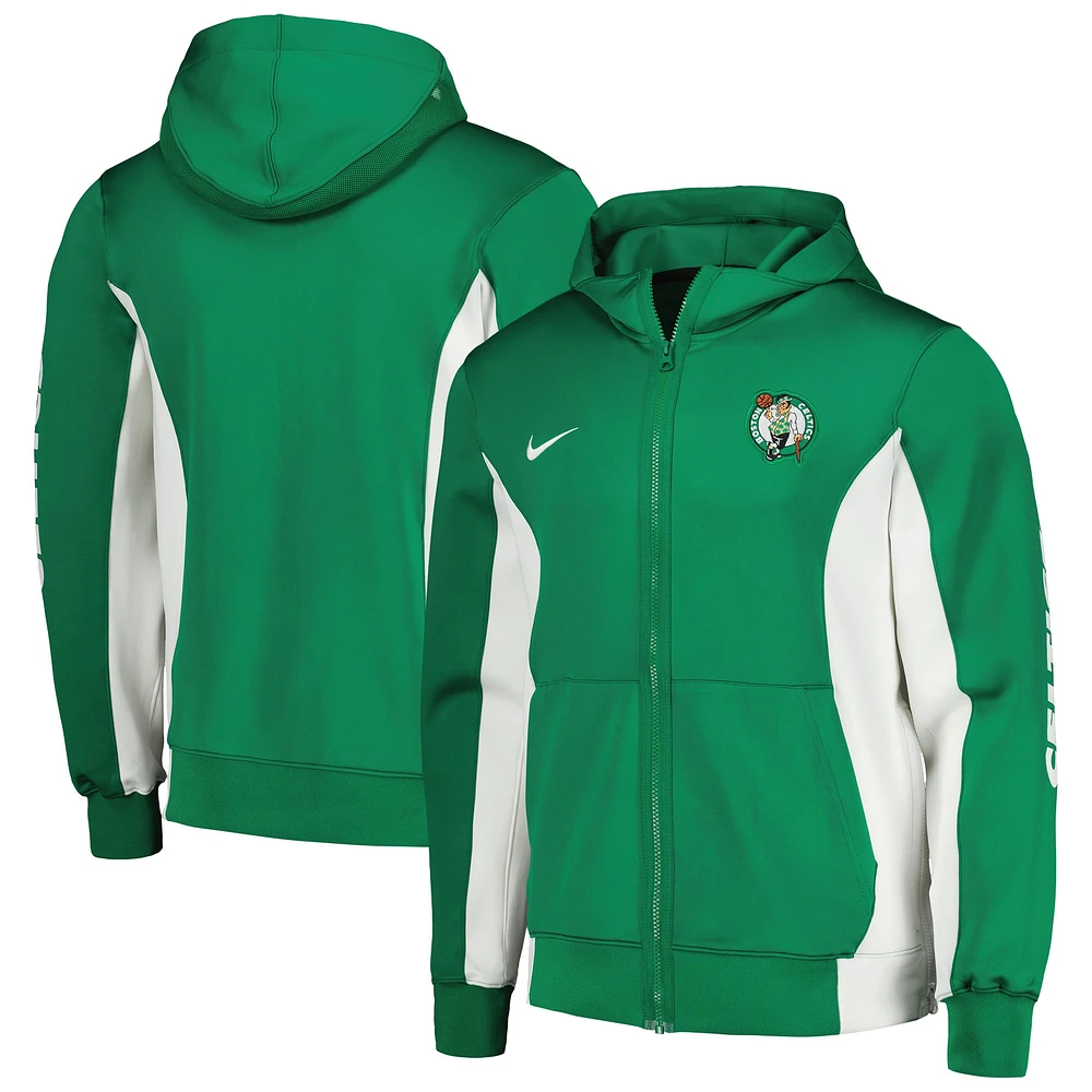 Sweat à capuche entièrement zippé Nike Kelly Green Boston Celtics 2023/24 Authentic Showtime pour homme