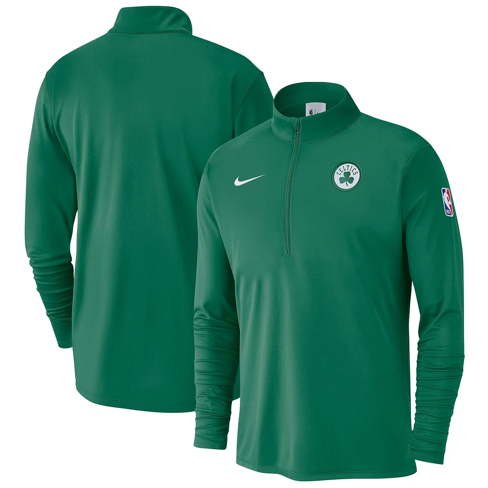 Haut Nike Courtside Performance à demi-zip vert Kelly Boston Celtics 2024/25 pour homme