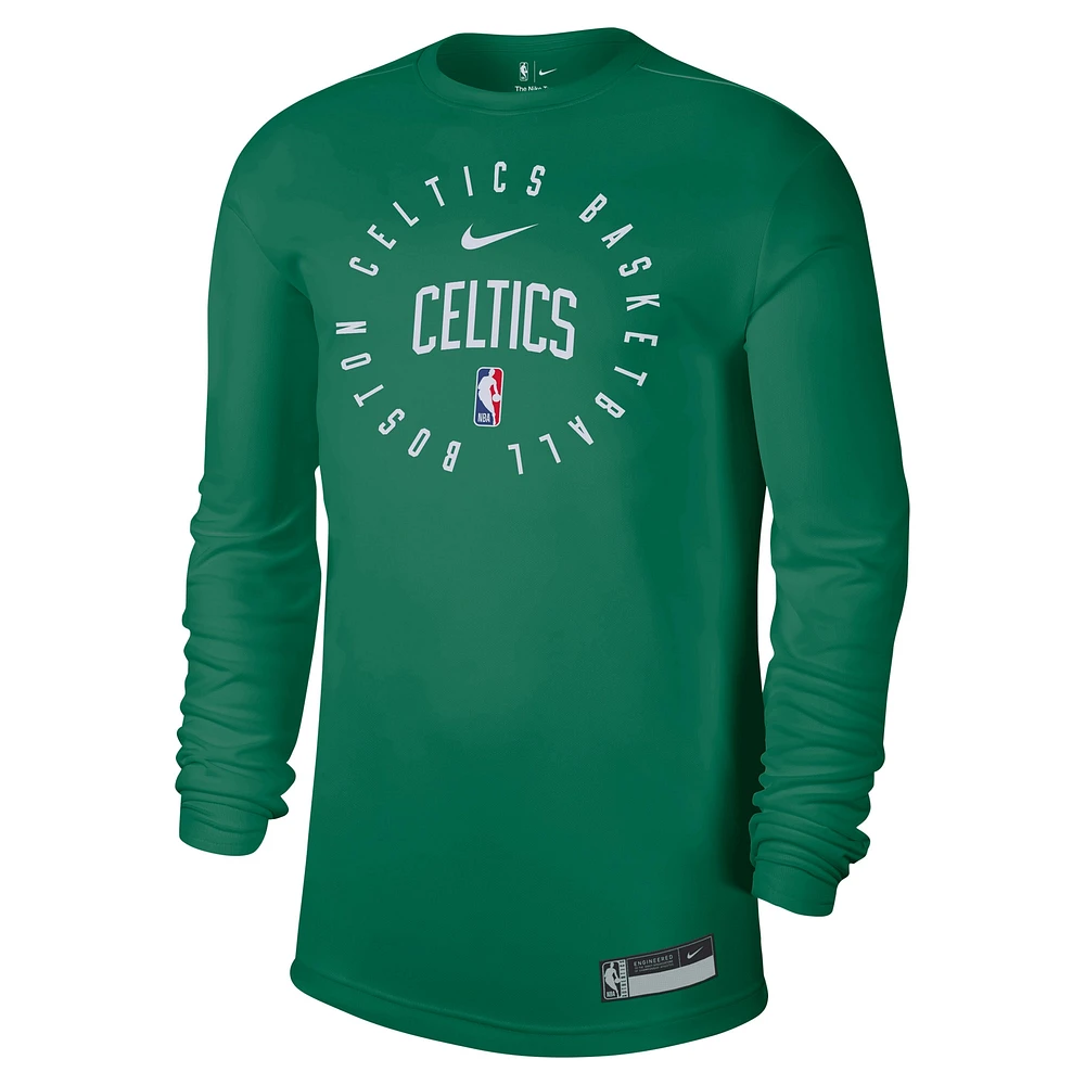 T-shirt d'entraînement à manches longues Nike Kelly Green Boston Celtics 2024/25 Legend pour homme