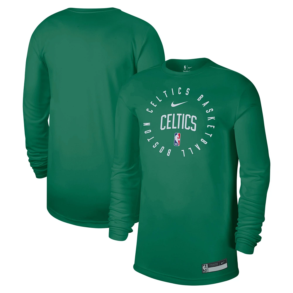 T-shirt d'entraînement à manches longues Nike Kelly Green Boston Celtics 2024/25 Legend pour homme