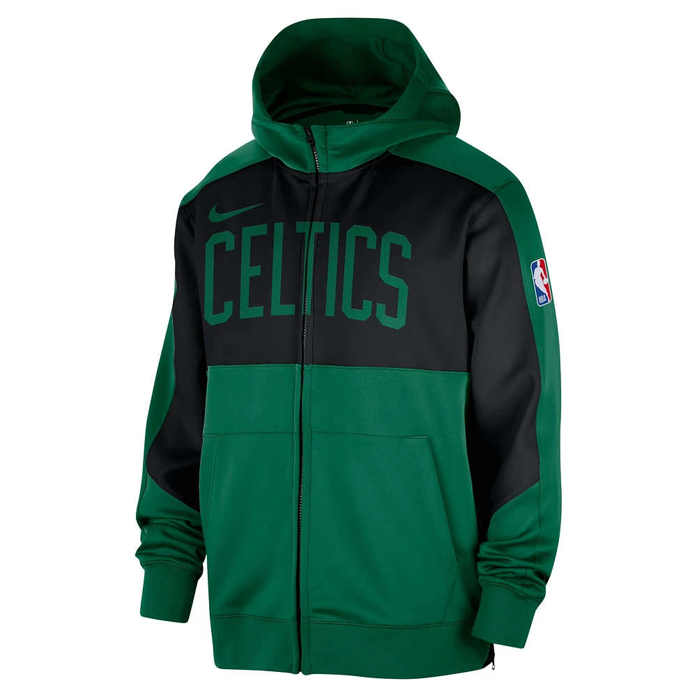 Sweat à capuche entièrement zippé Nike On-Court Showtime Performance Boston Celtics Authentic pour homme, vert Kelly