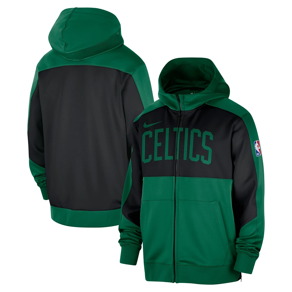 Sweat à capuche entièrement zippé Nike On-Court Showtime Performance Boston Celtics Authentic pour homme, vert Kelly