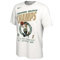 T-shirt Nike blanc Boston Celtics 2024 NBA Finals Champions Celebration Roster pour homme