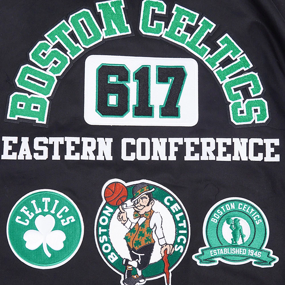 Men's Pro Standard Black Boston Celtics Area Code Twill Full-Zip Jacket