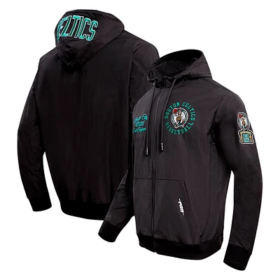 Men's Pro Standard Black Boston Celtics Hybrid Full-Zip Hoodie