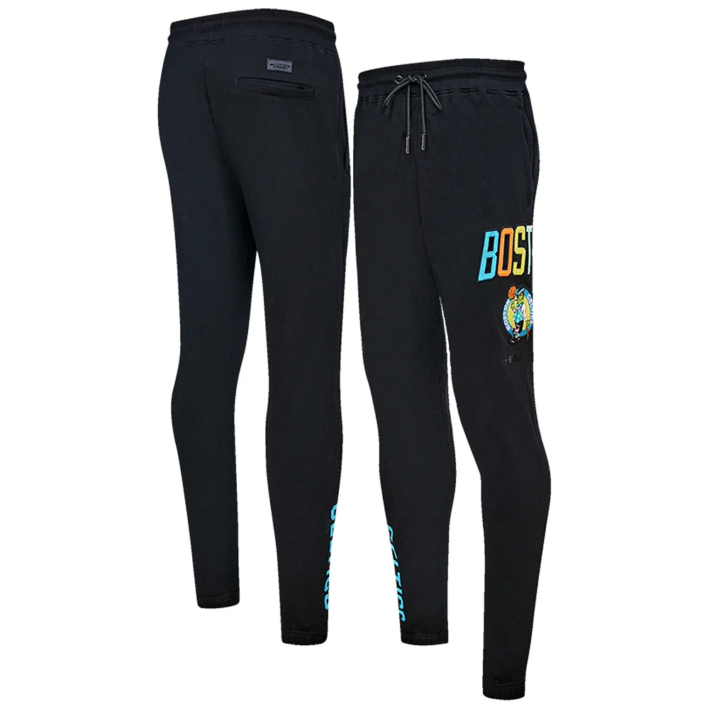 Pantalon de survêtement Pro Standard Boston Celtics noir délavé fluo pour homme