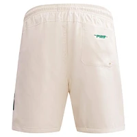 Men's Pro Standard Cream Boston Celtics Triple Tonal Woven Shorts