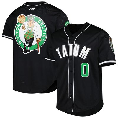 Men's Pro Standard Jayson Tatum Black Boston Celtics Capsule Player Baseball Button-Up Shirt