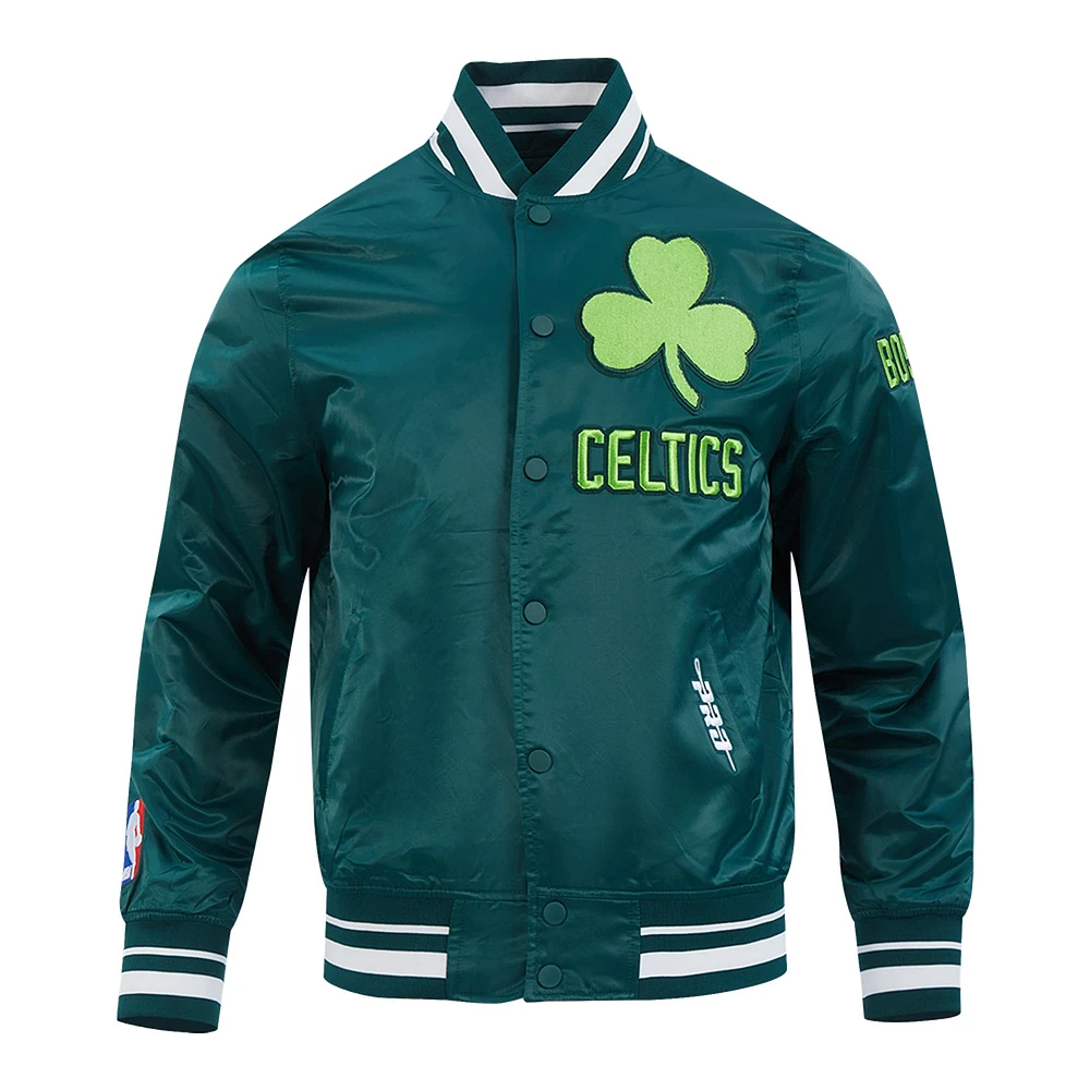 Men's Pro Standard Kelly Green Boston Celtics 2024/25 City Edition Chenille Satin Full-Snap Jacket