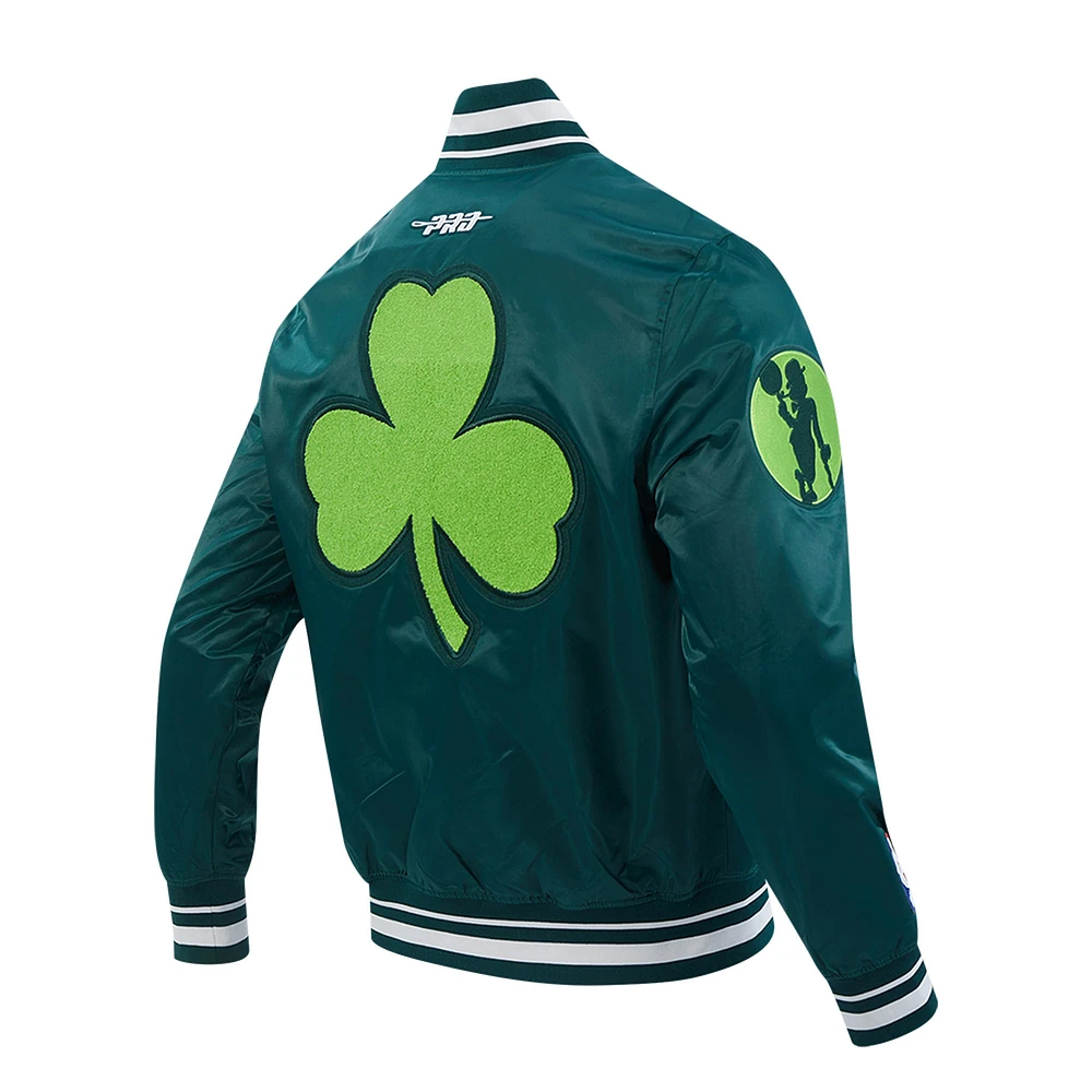 Men's Pro Standard Kelly Green Boston Celtics 2024/25 City Edition Chenille Satin Full-Snap Jacket