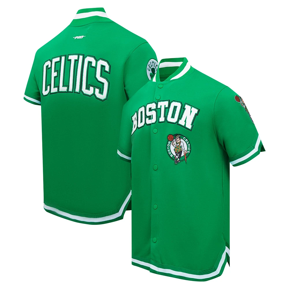 Veste d'échauffement classique à boutons-pression Pro Standard Kelly Green Boston Celtics pour hommes