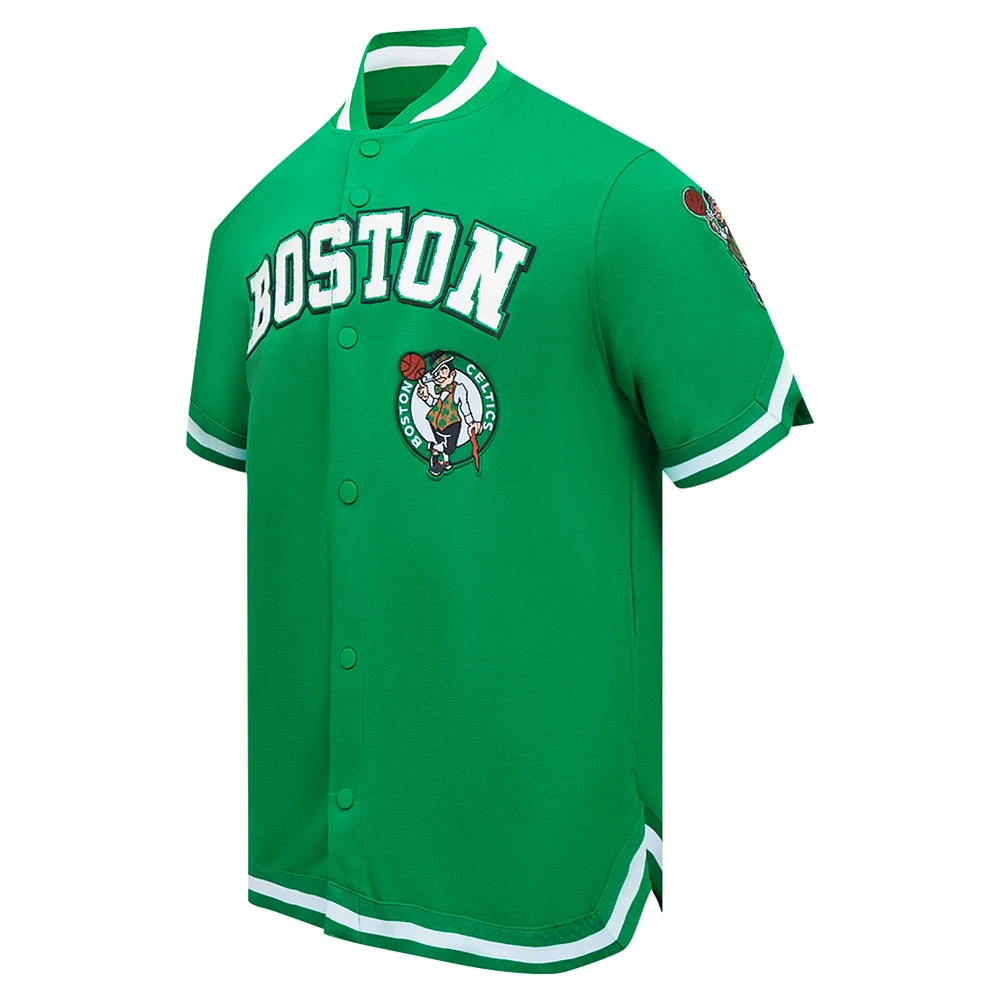 Veste d'échauffement classique à boutons-pression Pro Standard Kelly Green Boston Celtics pour hommes