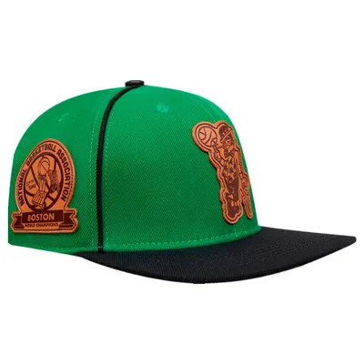 Men's Pro Standard  Kelly Green Boston Celtics Heritage Leather Patch Snapback Hat