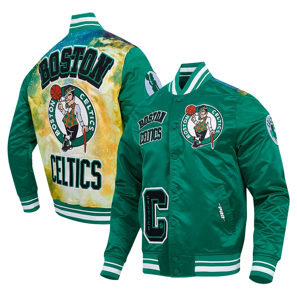 Men's Pro Standard Kelly Green Boston Celtics Sublimated Satin Full-Snap Jacket