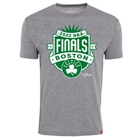 Men's Sportiqe Gray Boston Celtics 2022 NBA Finals Crest Comfy T-Shirt