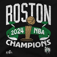 T-shirt noir avec bannière d'intensité des champions de la finale NBA 2024 Celtics Boston Stadium Essentials pour hommes