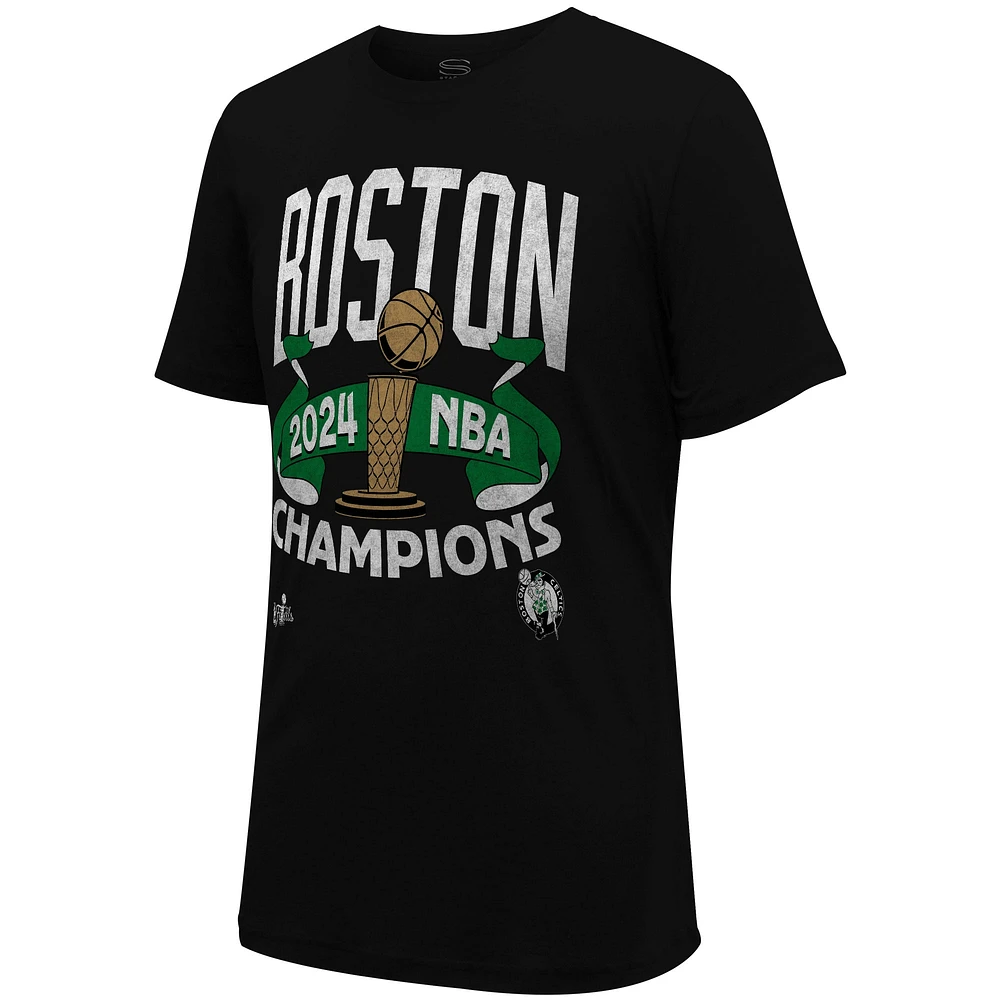 Men's Stadium Essentials Black Boston Celtics 2024 NBA Finals Champions Intensity Banner T-Shirt