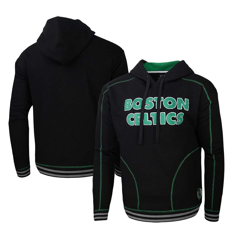 Men's Stadium Essentials  Black Boston Celtics Baseline Pullover Hoodie