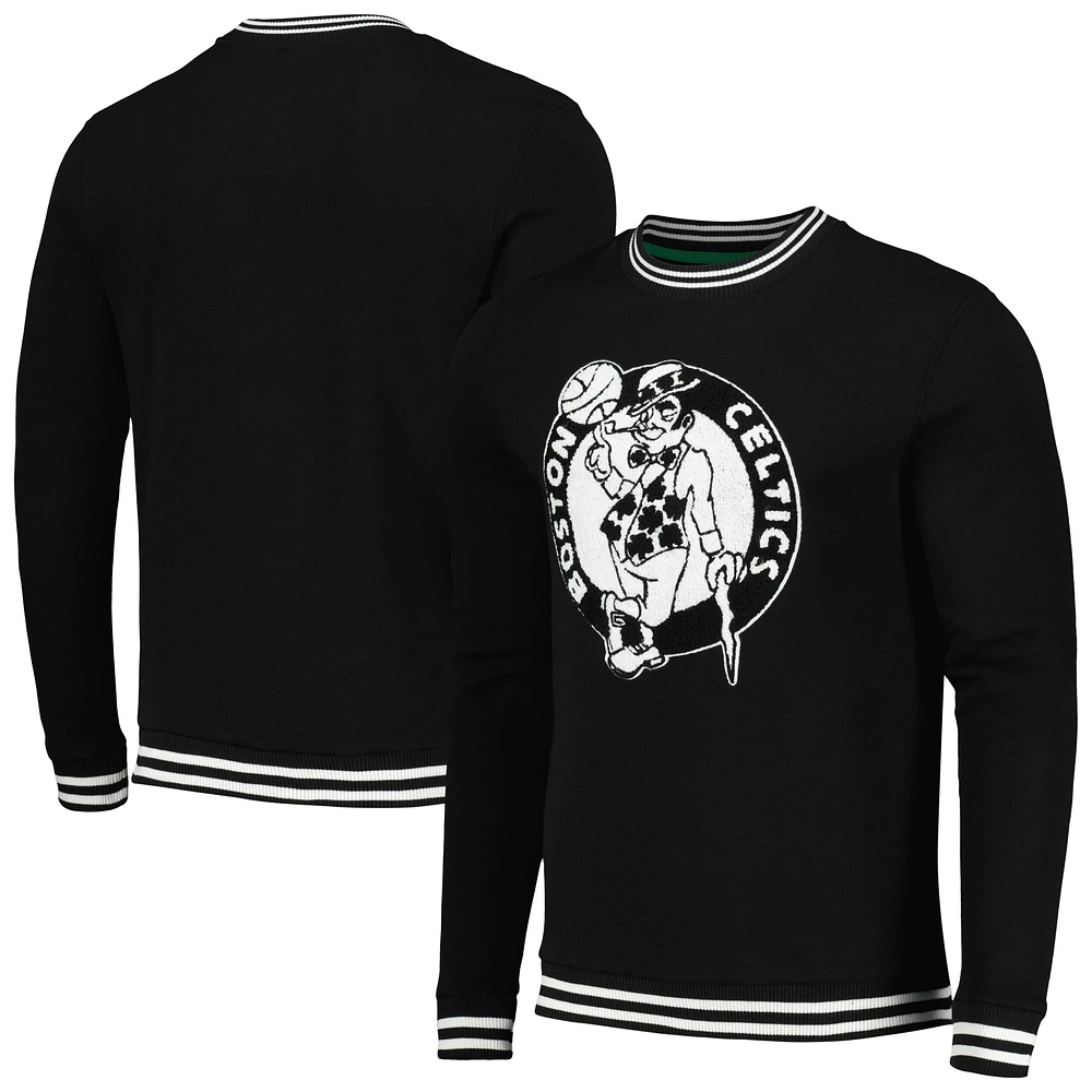 Men's Stadium Essentials Black Boston Celtics Club Level Pullover Sweatshirt