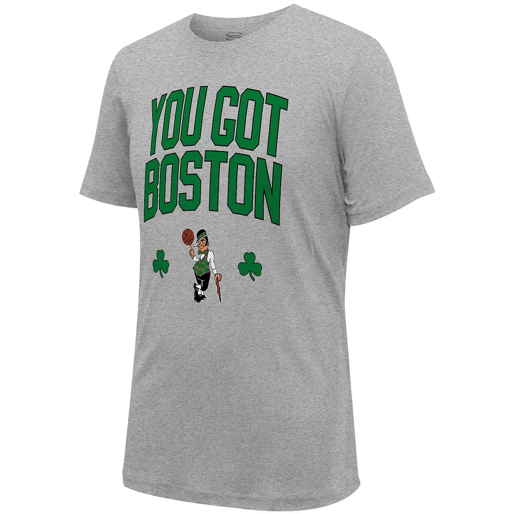 Men's Stadium Essentials Heather Gray Boston Celtics 18-Time NBA Finals Champions We Got 18 Banners T-Shirt