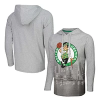 Men's Stadium Essentials Heather Gray Boston Celtics Atrium Raglan Long Sleeve Hoodie T-Shirt