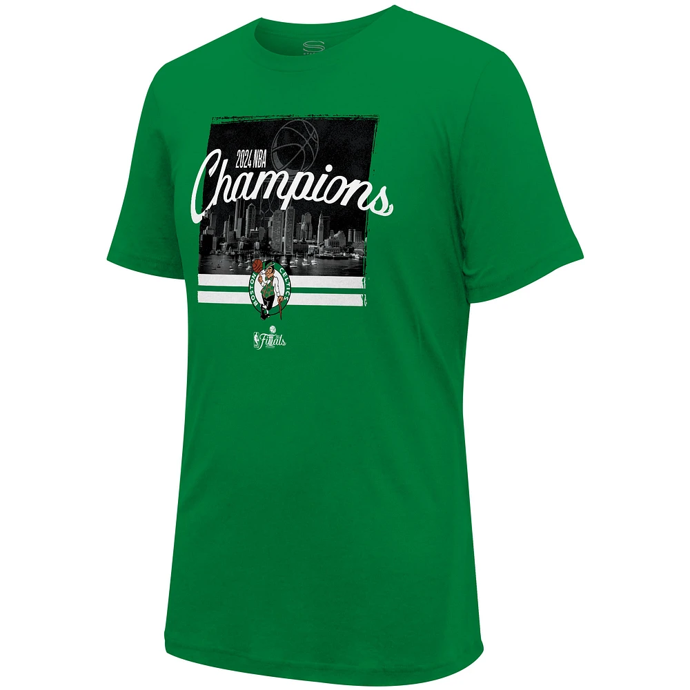 T-shirt Stadium Essentials Kelly Green Boston Celtics 2024 NBA Finals Champions Skyline pour hommes