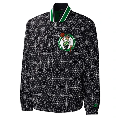 Men's Starter Black Boston Celtics In-Field Play Full-Zip Varsity Jacket