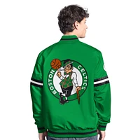 Men's Starter Kelly Green/Black Boston Celtics Scout Full Snap Varsity Jacket
