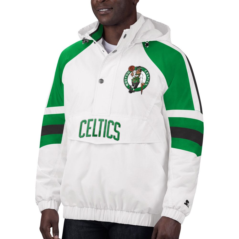 Men's Starter Kelly Green/White Boston Celtics The Pro III Quarter-Zip - Hoodie Jacket